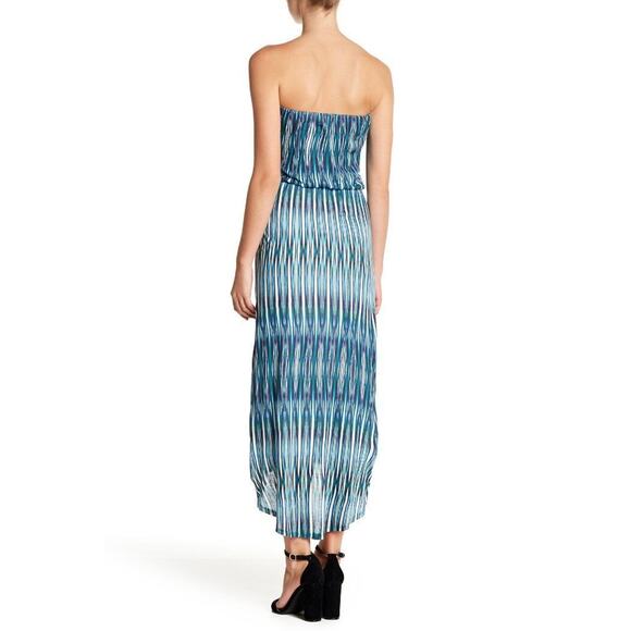 Velvet by Graham & Spencer Ikat Printed High Low Strapless Dress S NEW - Picture 2 of 10